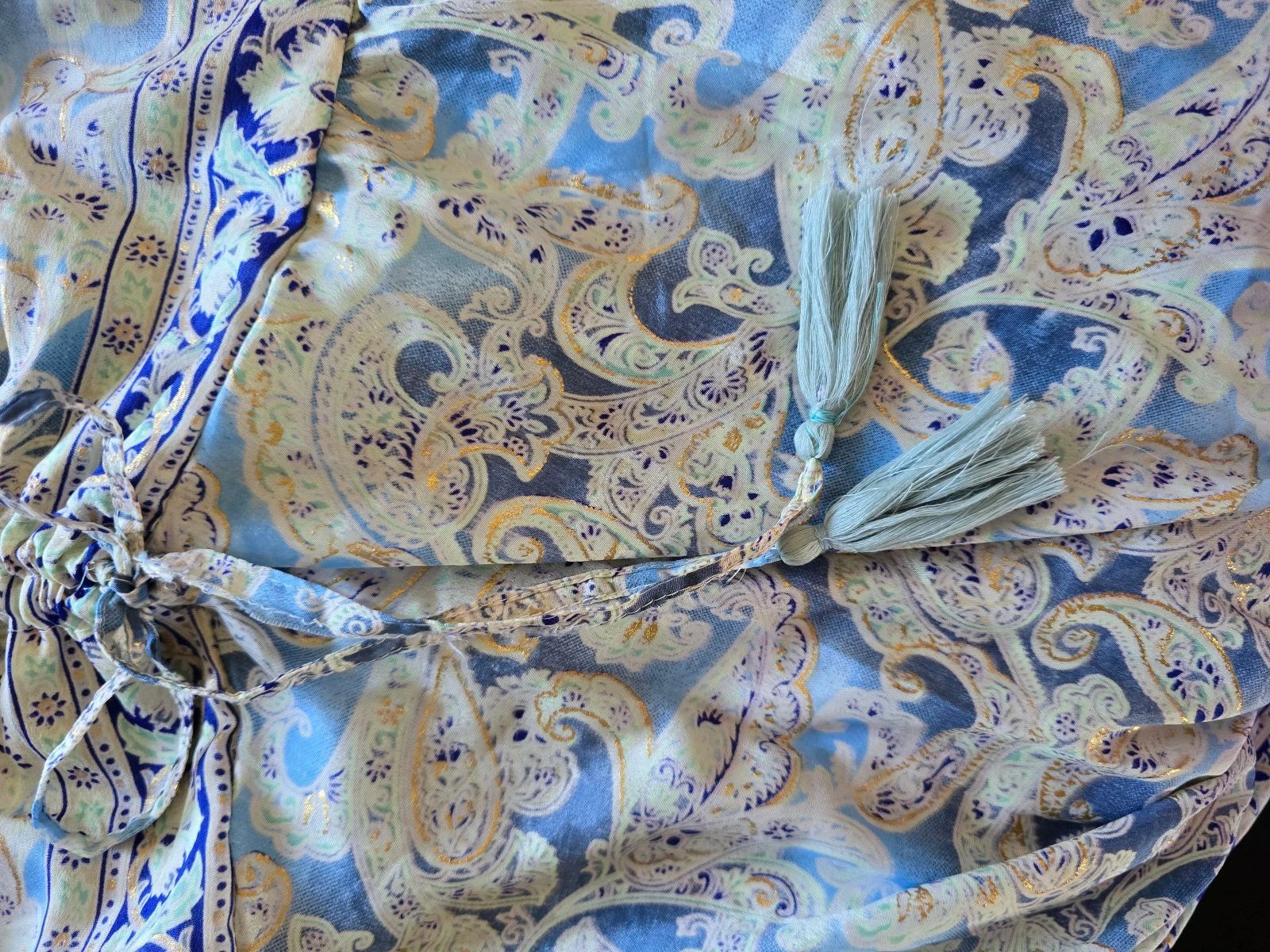 Blue and gold pasley boho maxi dress Cherish – photo 11